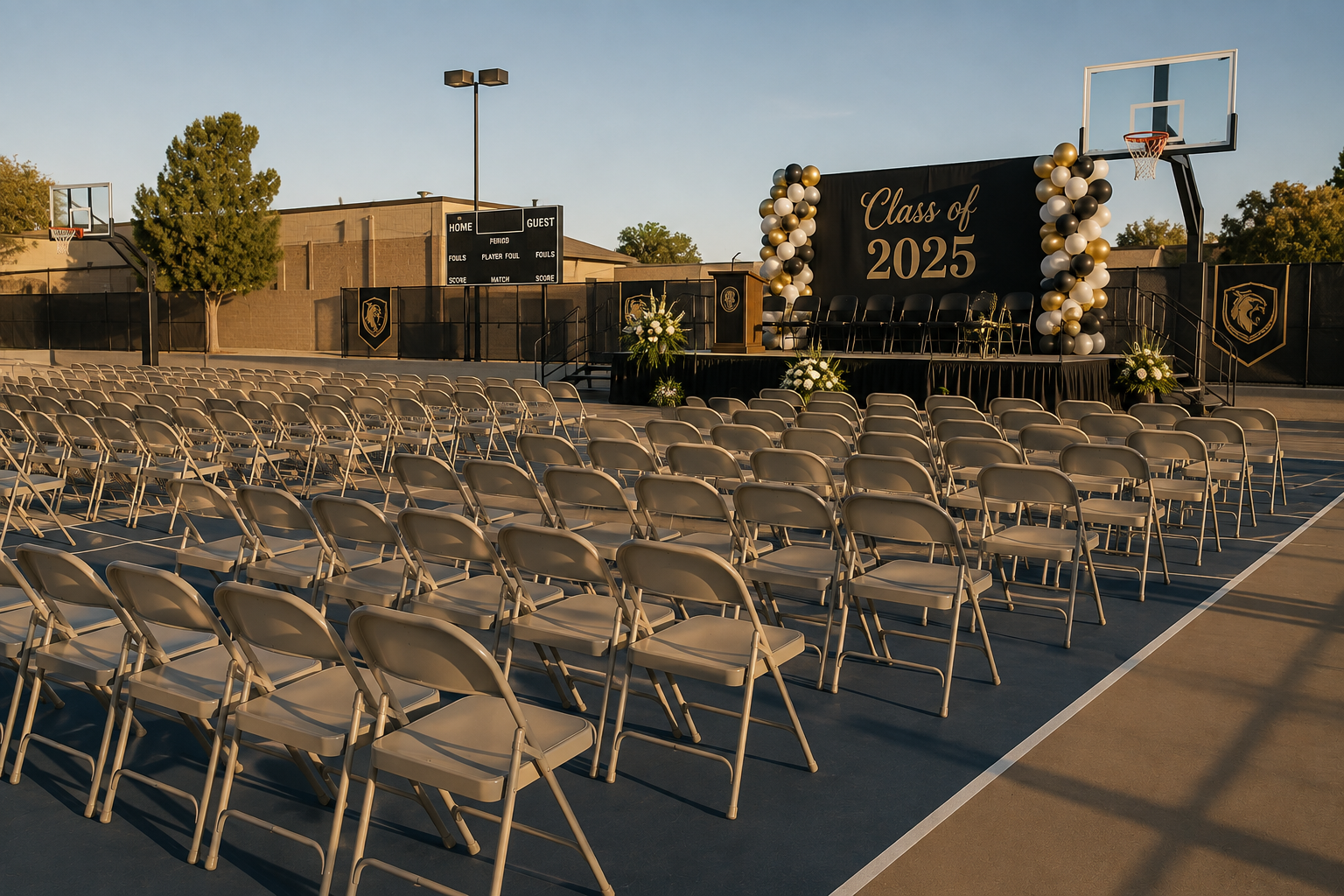 Birthday party outdoor setup