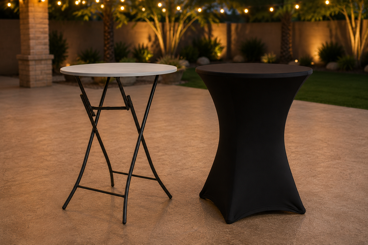 Cocktail tables at an elegant event