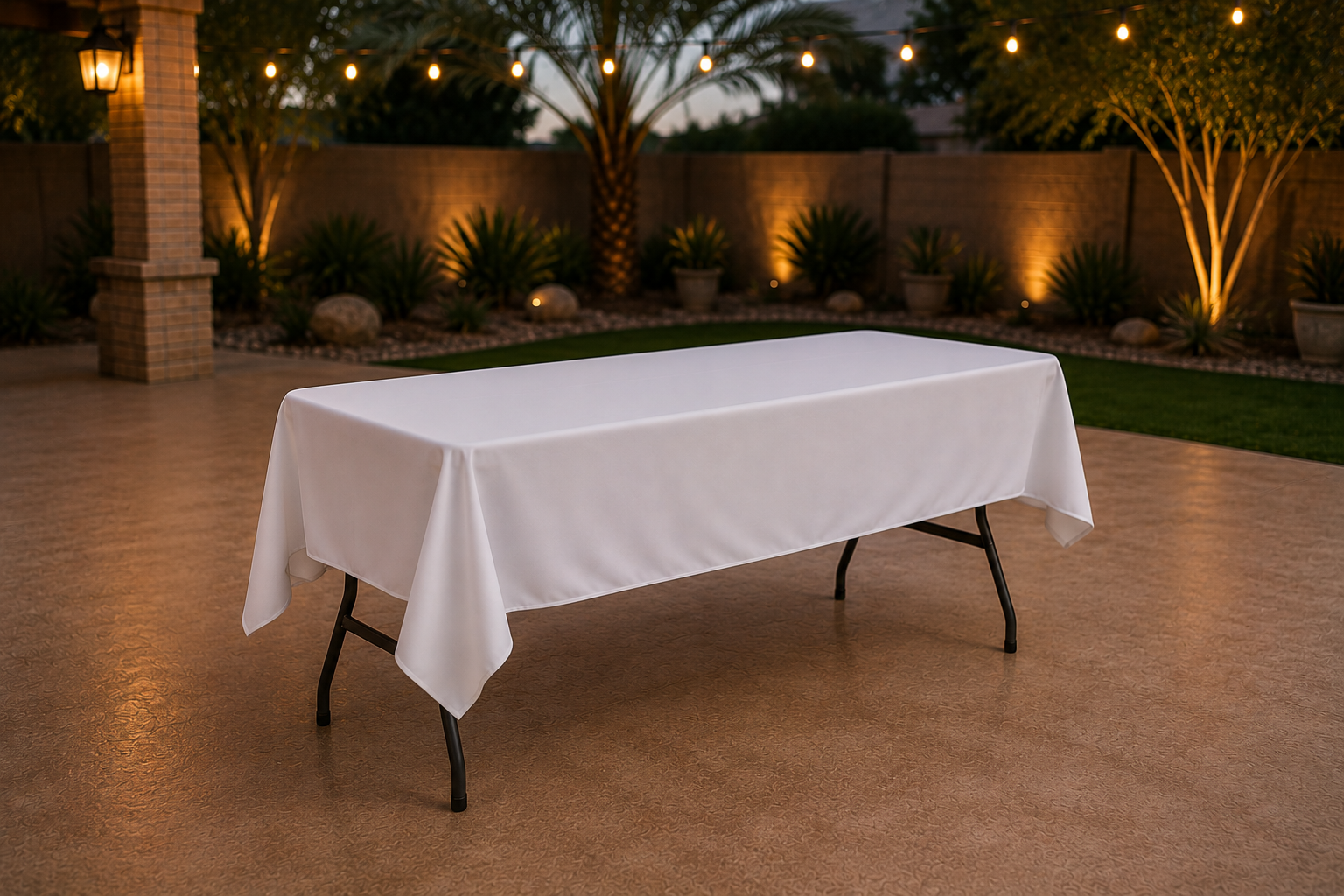 Elegant table linens at a reception